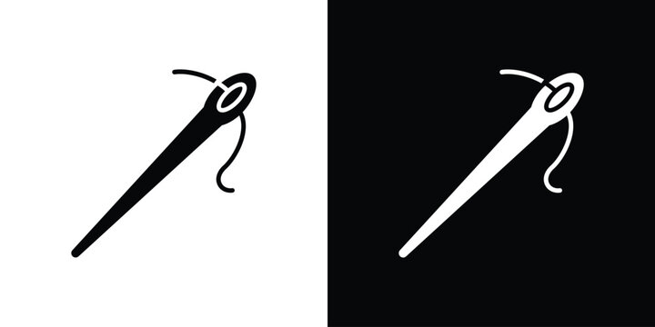 Needle icon design. Black flat style sign for mobile concept