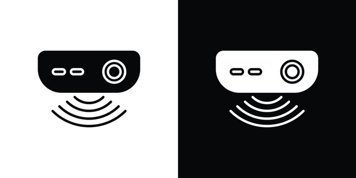 Motion sensor icon design. Black flat style sign for mobile concept