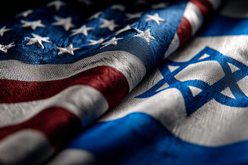 Fototapeta premium Flags of the USA and Israel