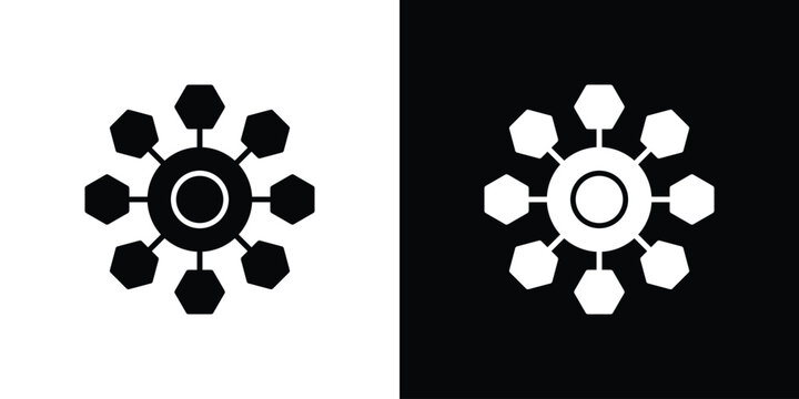 Microservices icon design. Black flat style sign for mobile concept