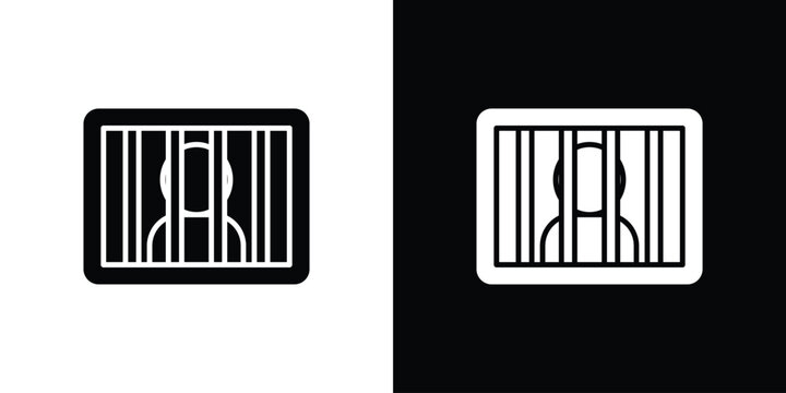 Jail icon design. Black flat style sign for mobile concept