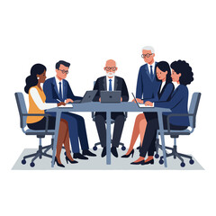 Business Team Meeting Vector Illustration