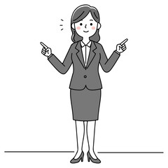 Businesswoman Silhouette Walking Line Art Vector