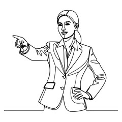 Businesswoman Silhouette Walking Line Art Vector