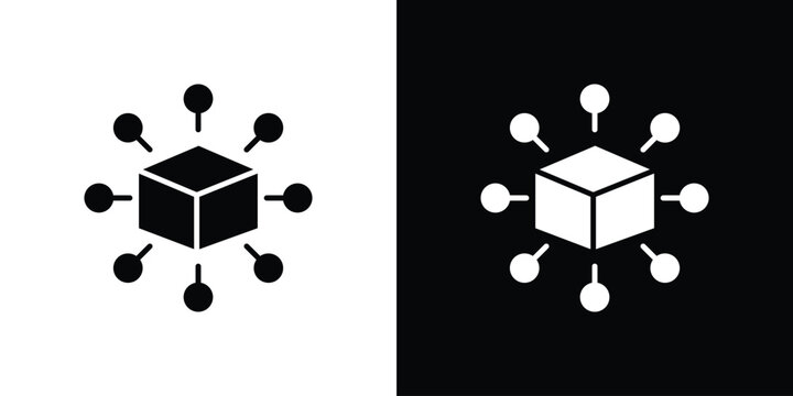 Distribution box icon design. Black flat style sign for mobile concept