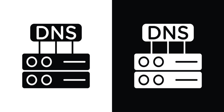 DNS icon design. Black flat style sign for mobile concept