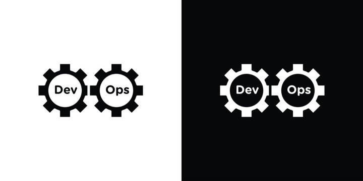 Devops icon design. Black flat style sign for mobile concept