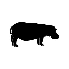 Hippopotamus silhouette side view