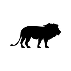 Lion silhouette standing in profile