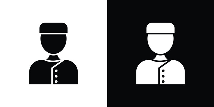 Concierge icon design. Black flat style sign for mobile concept