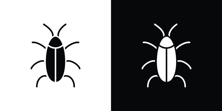 Cockroach icon design. Black flat style sign for mobile concept