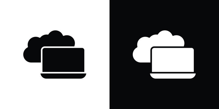 Cloud computing icon design. Black flat style sign for mobile concept