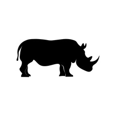 Rhinoceros silhouette with prominent horn