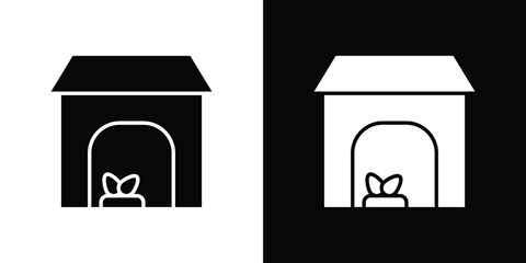 Chicken coop icon design. Black flat style sign for mobile concept © Natubhai