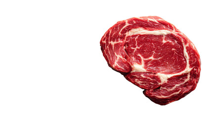 Obraz premium Fresh ribeye steak on a white isolated background.