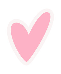 Pink heart romantic sticker badge