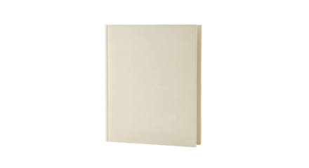 Blank cream colored book resting on a black background.