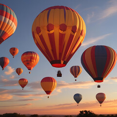 Fototapeta premium Hot air balloons flying in the sky