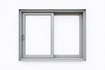 Aluminum sliding window model isolated on white backdrop