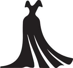 Elegant Black Dress Silhouette Classic Evening Gown Vector Illustration for Fashion and Design Projects