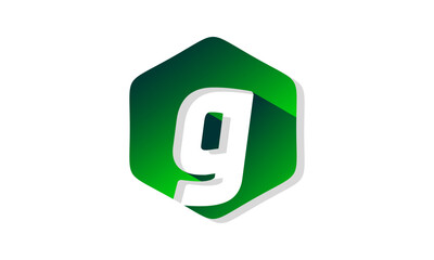 Letter g alphabet in polygon design vector