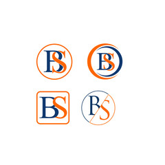 Fototapeta premium BS Letter mark Variations Modern Logo Concepts in Orange and Blue