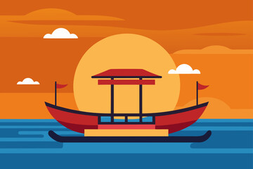 traditional balinese boat jukung at jimbaran beach