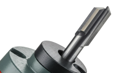 Close-up view of a metal woodworking tool.