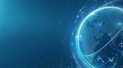 Obraz premium Blue glowing abstract earth technology concept business background