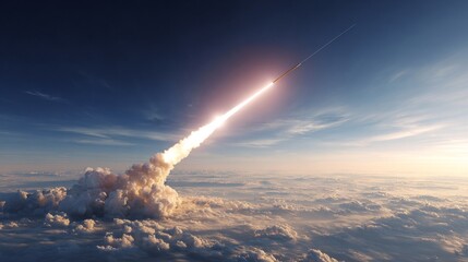 An anti missile system successfully intercepts a ballistic missile in flight above the earth