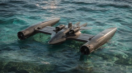 Innovative unmanned combat drone designed for water operations and enhanced military capabilities