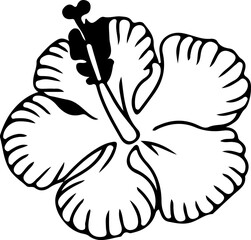 Hibiscus Flower Silhouette Vector,
