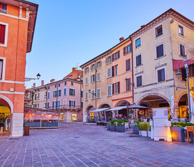 Evening houses in Desenzano del Garda, Italy