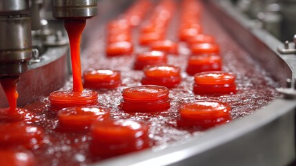The process of ketchup production  from tomatoes to bottling for delicious condiment creation