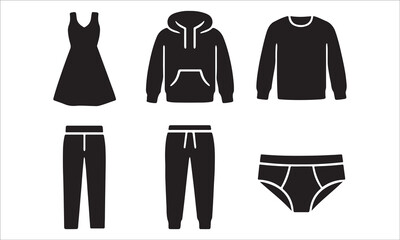 Vector illustration set of men and women's fashion clothing designs