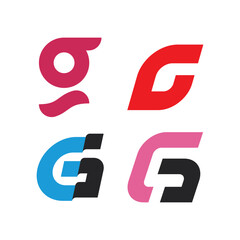 Flat G Letter Logos – Alphabet Branding Symbols Collection