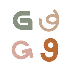 Flat G Letter Logos – Alphabet Branding Symbols Collection