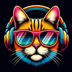 the head of a cat, cat, cat with headphone, cat vector, cat with a bow tie, cat with a bow, cat on a black background, black cat with red eyes, black cat with red hair, cat head with wings