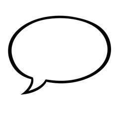 Simple Black and White Speech Bubble Illustration for Graphic Design, Web Design, and Social Media Communication Projects