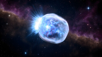 Mysterious pulsating cosmic object in a starry galaxy, revealing the wonders of astronomical discovery