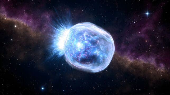 Mysterious pulsating cosmic object in a starry galaxy, revealing the wonders of astronomical discovery