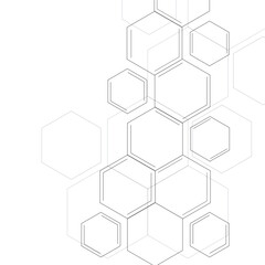 Abstract hexagon background. molecular connection structure.