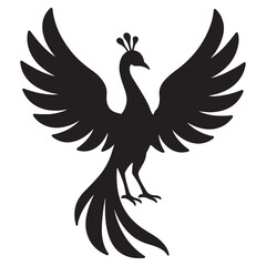 Obraz premium Stylized Peacock Silhouettes with Majestic Tail Spread