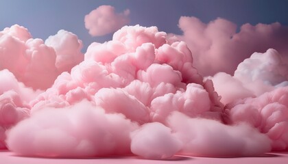 Fototapeta premium pink pastel background with fluffy clouds