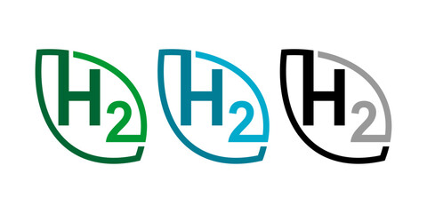 Green hydrogen logo vector illustration template. Simple design letter hand draw