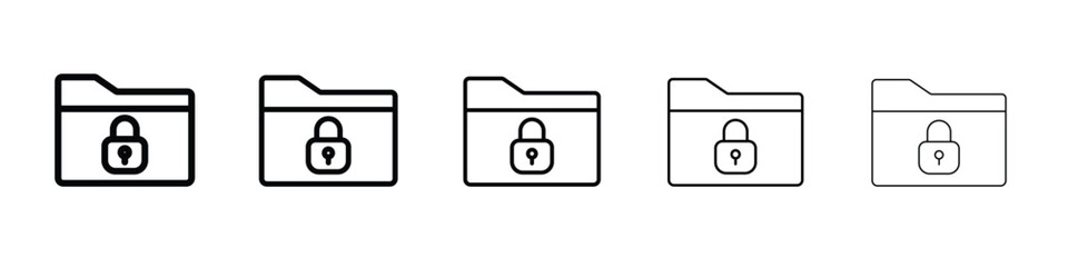 Folder security icon symbol, logo illustration. Pixel perfect vector graphics