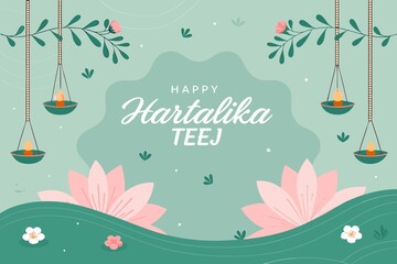 Happy Hartalika Teej illustration for social media