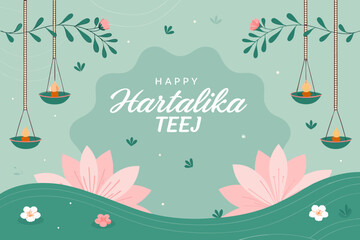Happy Hartalika Teej illustration for social media