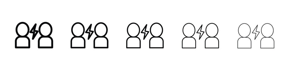 Conflict icon symbol, logo illustration. Pixel perfect vector graphics