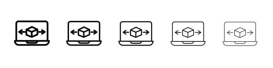 Computer simulation icon symbol, logo illustration. Pixel perfect vector graphics